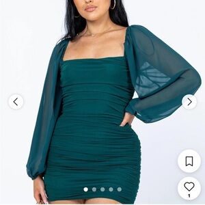 Princess Polly Teal Long Sleeve Dress